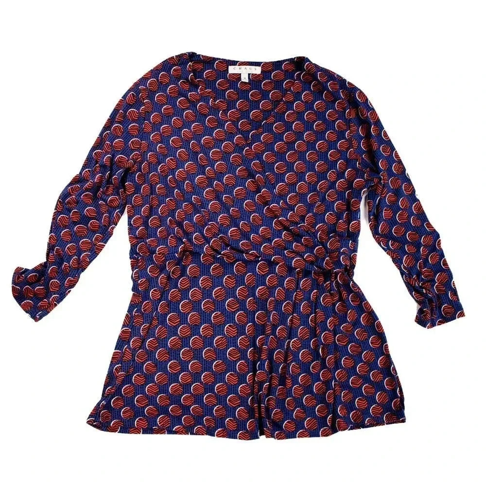 Chaus Knot Front Wrap Blouse Medium